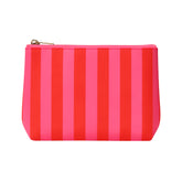 Pink & Red Stripe | Leatherette Pouch - Aspen Lane 