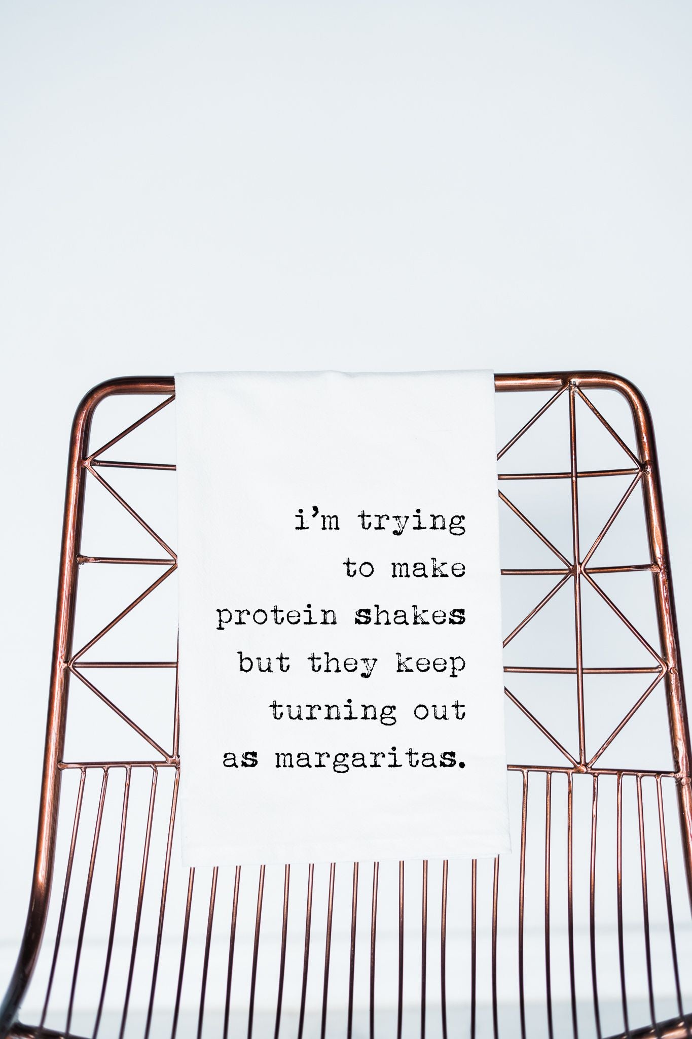 Protein Shakes & Margaritas Funny Gift Towel