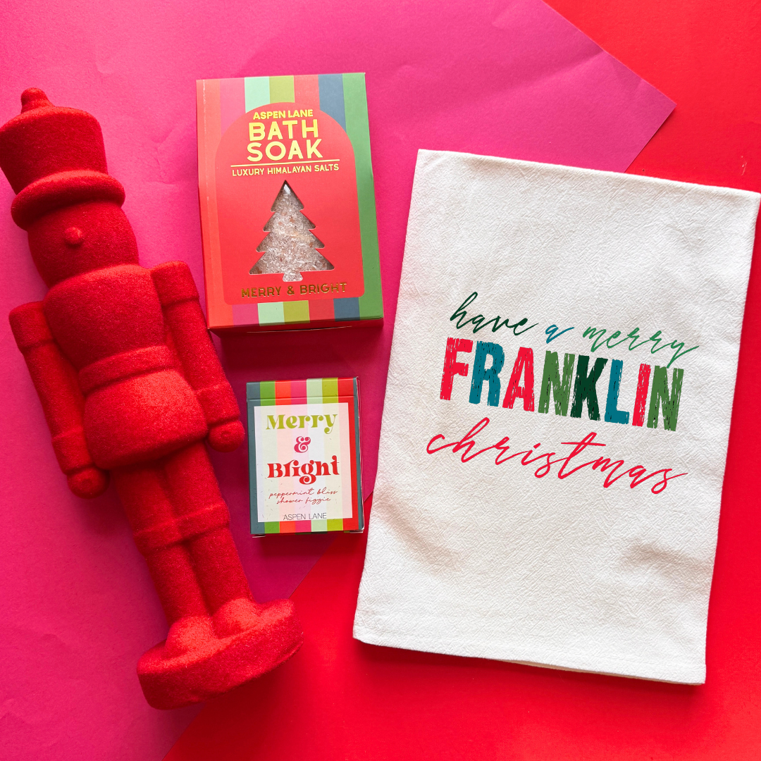 Have a (Your City or State) Merry Christmas Custom Towel | Bulk Wholesale Name Drop
