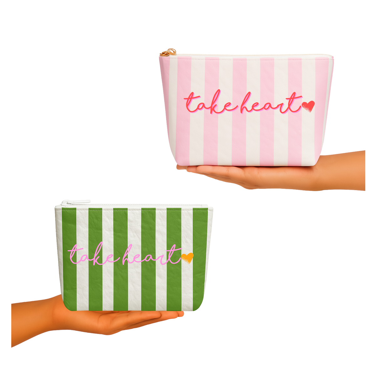 Take Heart | Preppy stripe water resistant gift pouch