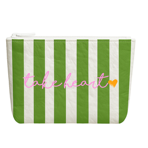 Take Heart | Preppy stripe water resistant gift pouch