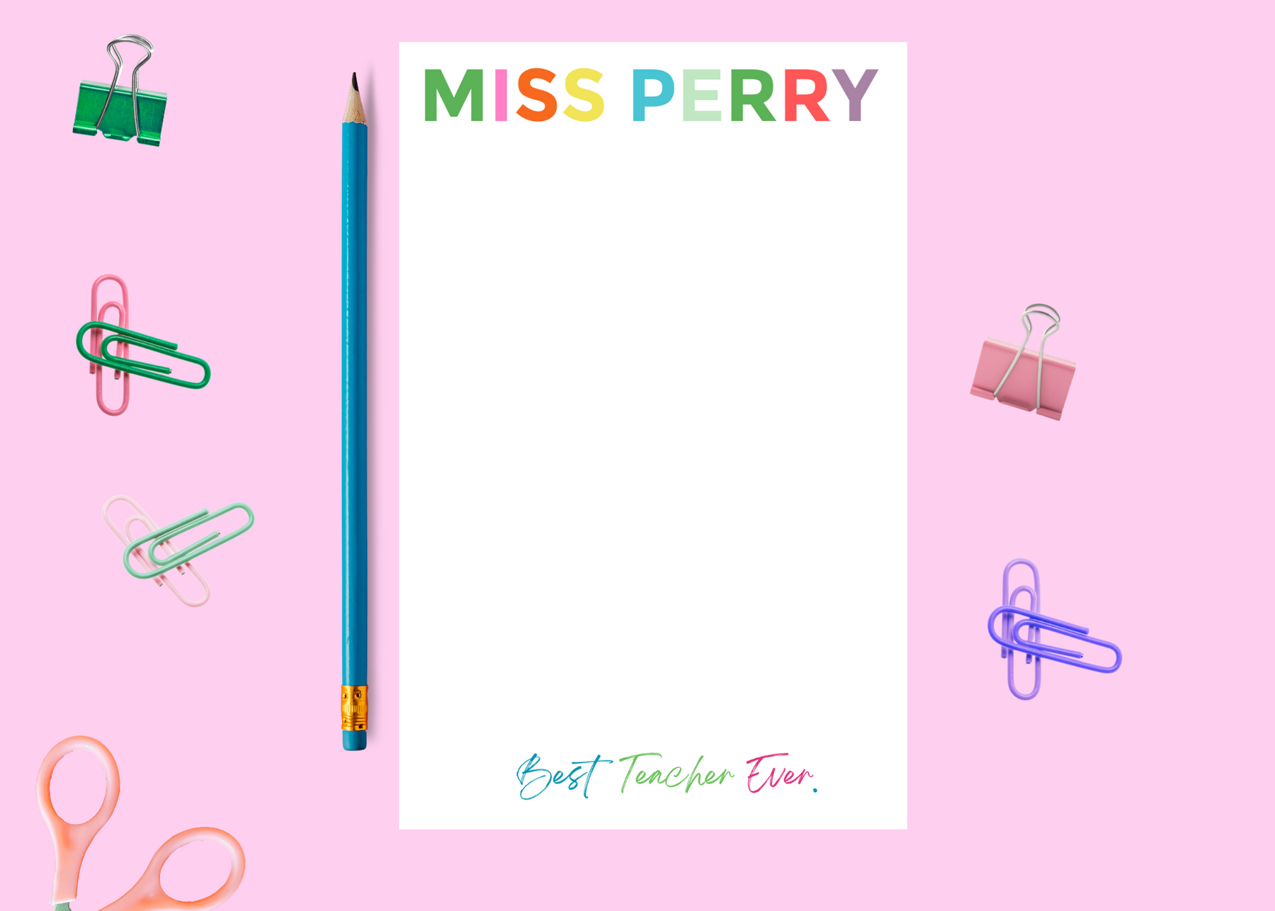 Personalized Teacher Colorful Notepad