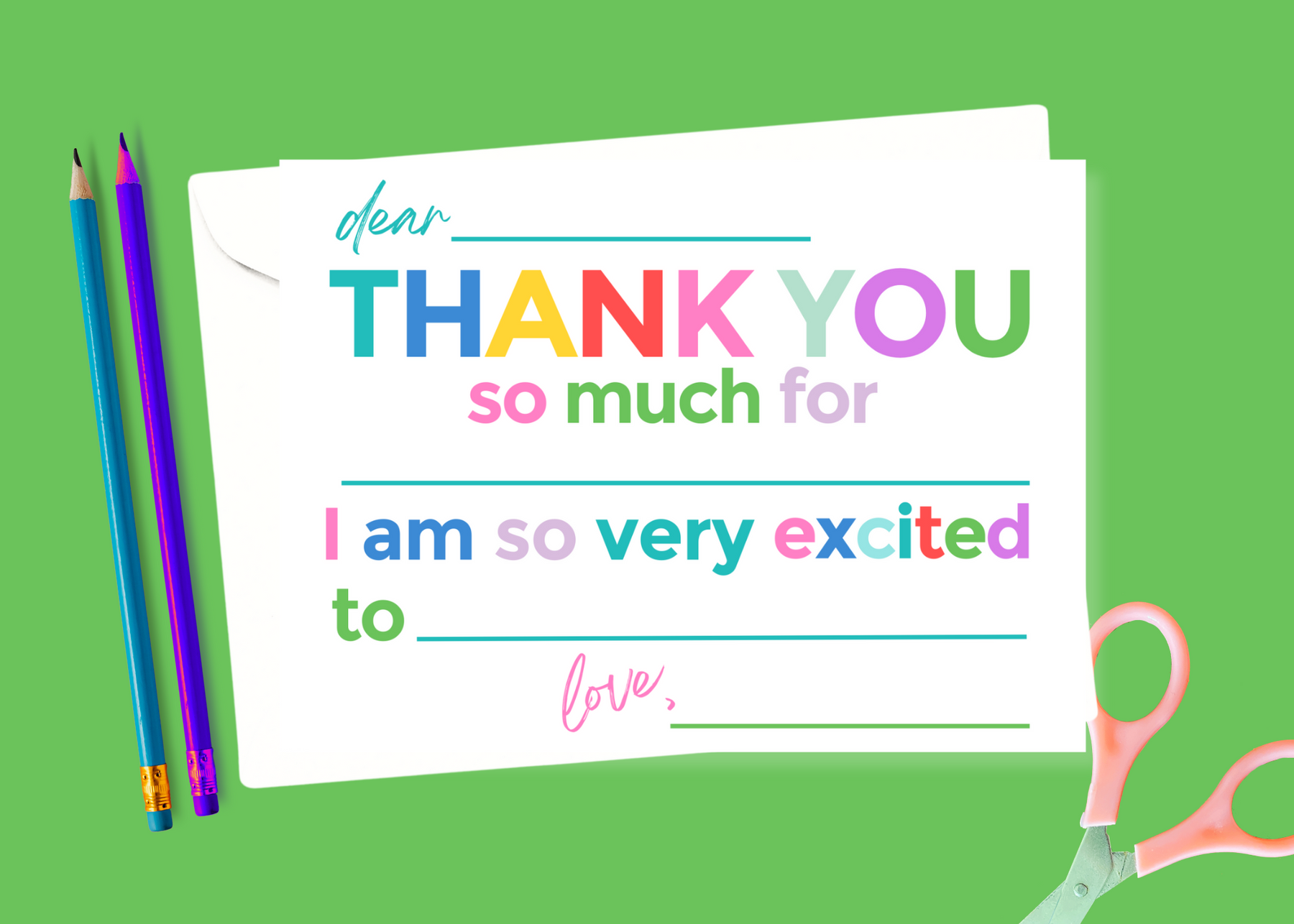 Kids Fill-In Thank you Card