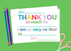 Kids Fill-In Thank you Card
