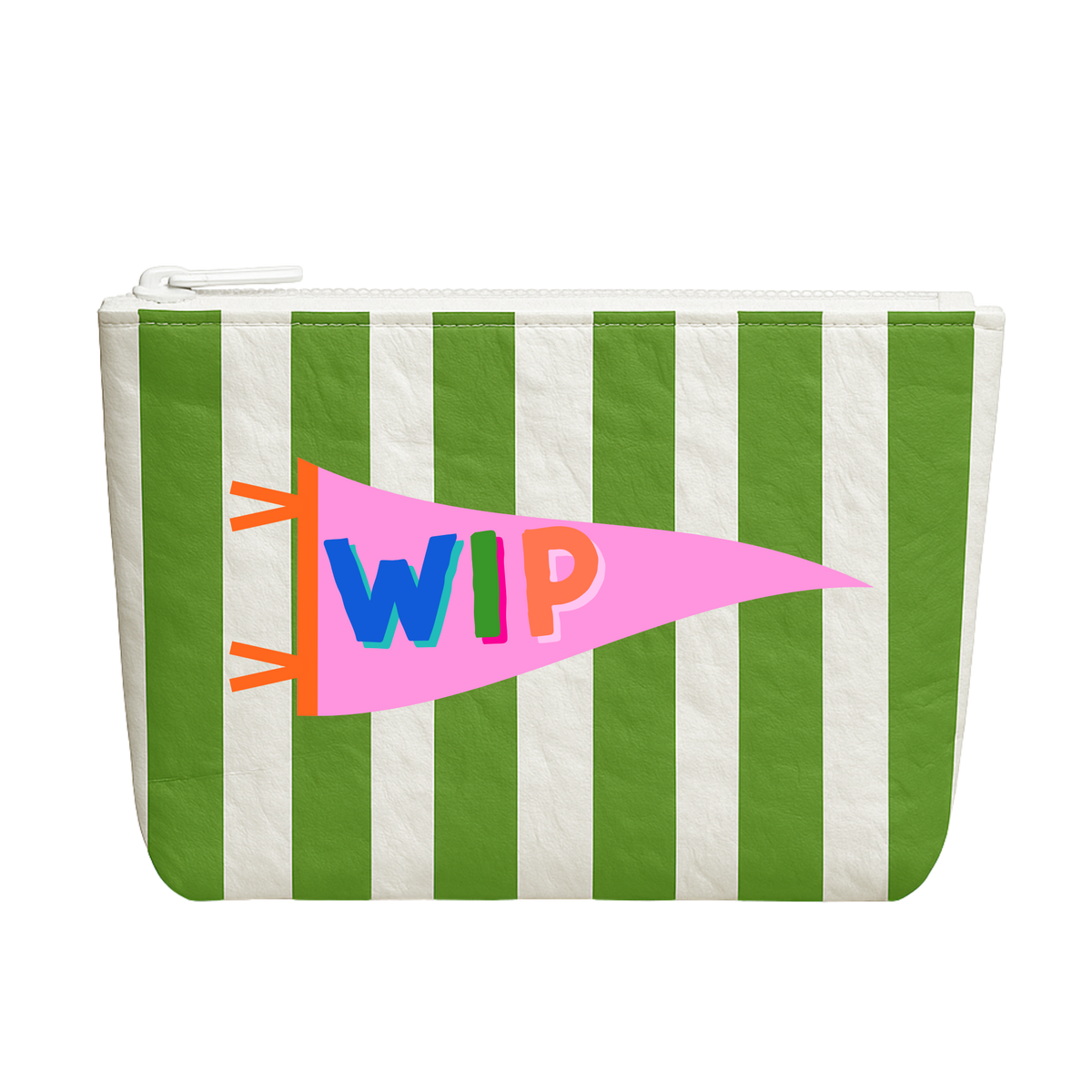 WIP Banner Green Stripe | Medium Project Bag - Aspen Lane 