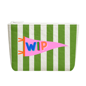 WIP Banner Green Stripe | Medium Project Bag - Aspen Lane 