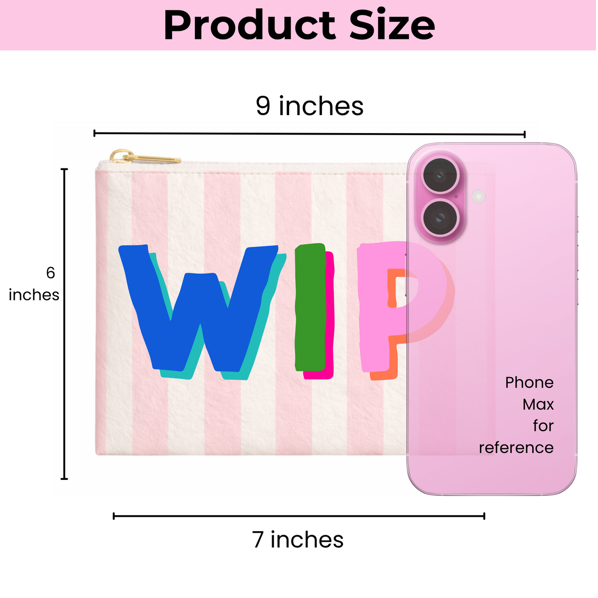 WIP Pink Stripe | Medium Project Bag - Aspen Lane 