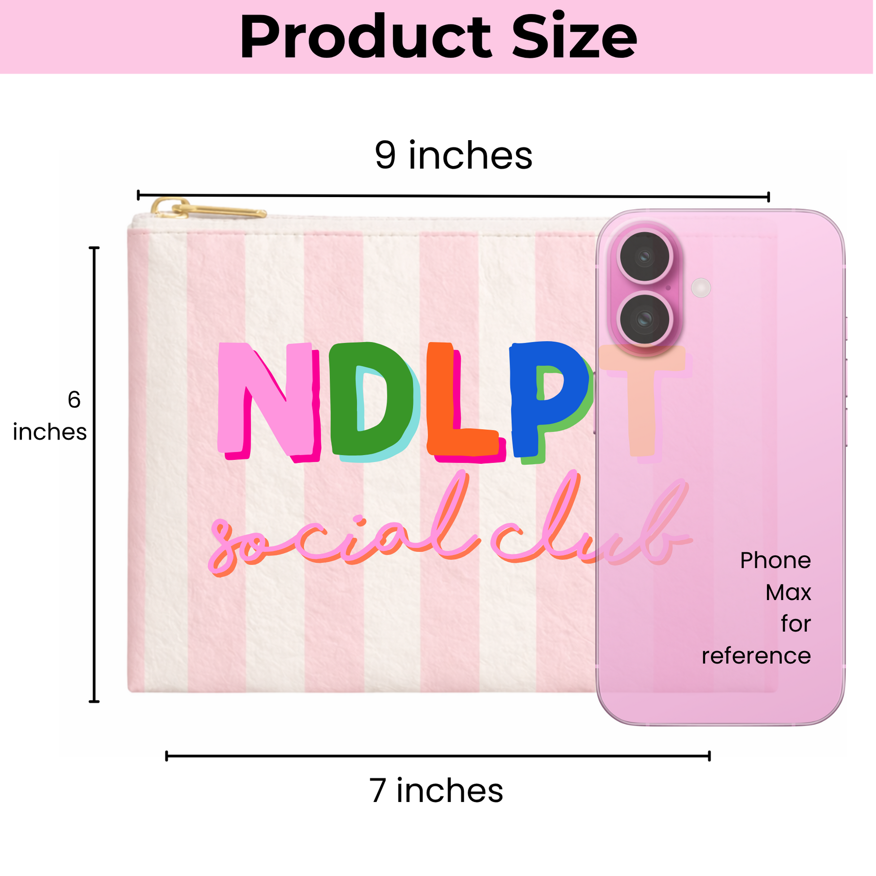 NDLPT Social Club Pink Stripe | Medium Project Bag - Aspen Lane 