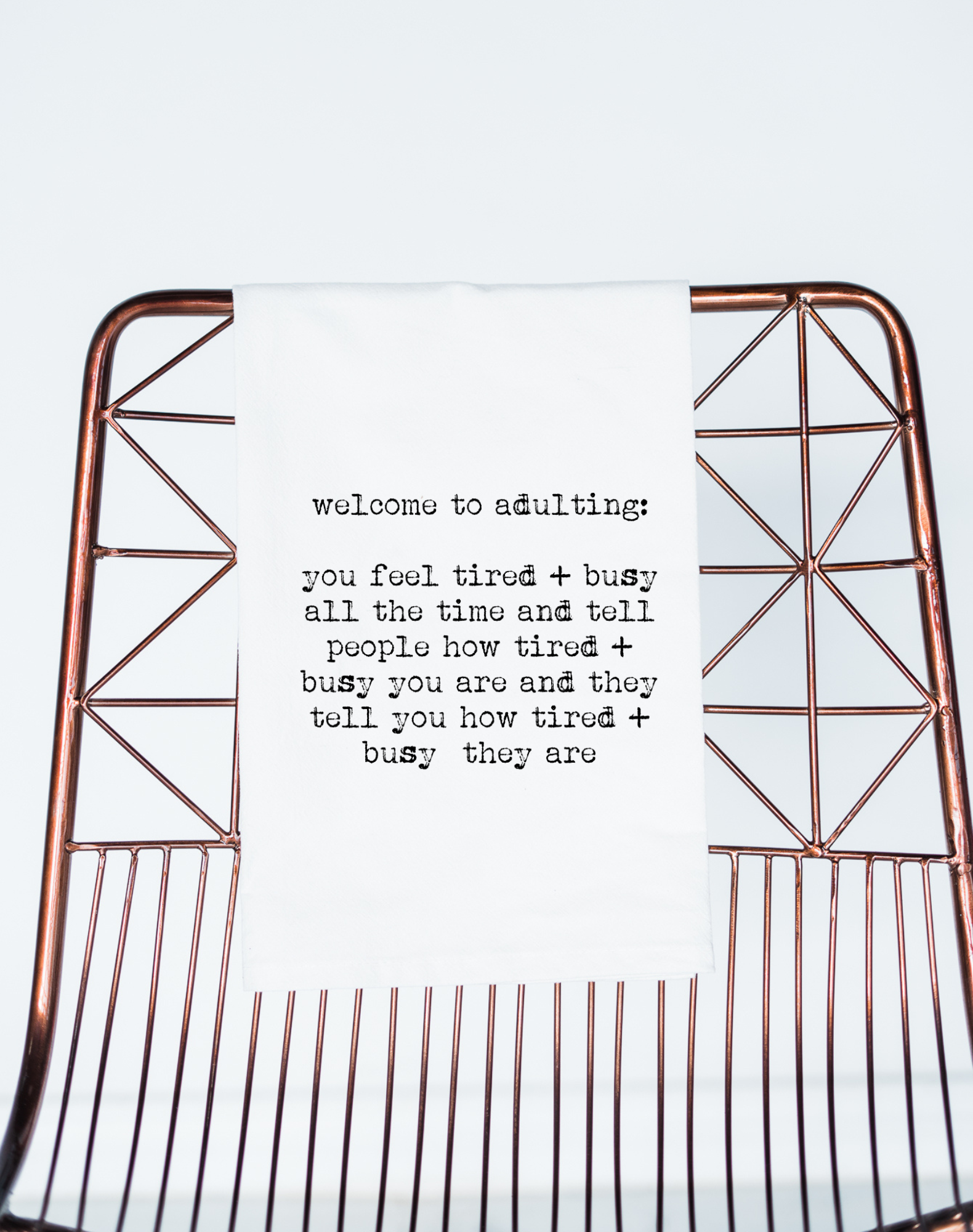 Welcome to Adulting Tired Gift Towel - Aspen Lane 