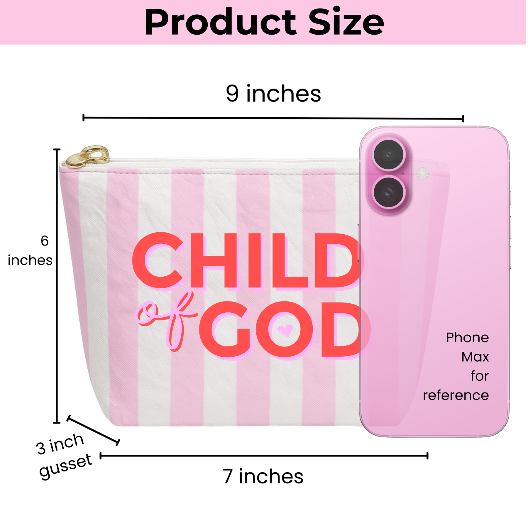 Child of God | Preppy stripe water resistant gift pouch - Aspen Lane 