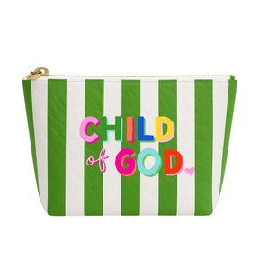 Child of God | Preppy stripe water resistant gift pouch - Aspen Lane 