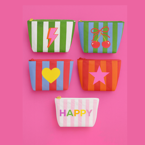 Stripe Pop Tyvek Makeup Travel Pouch