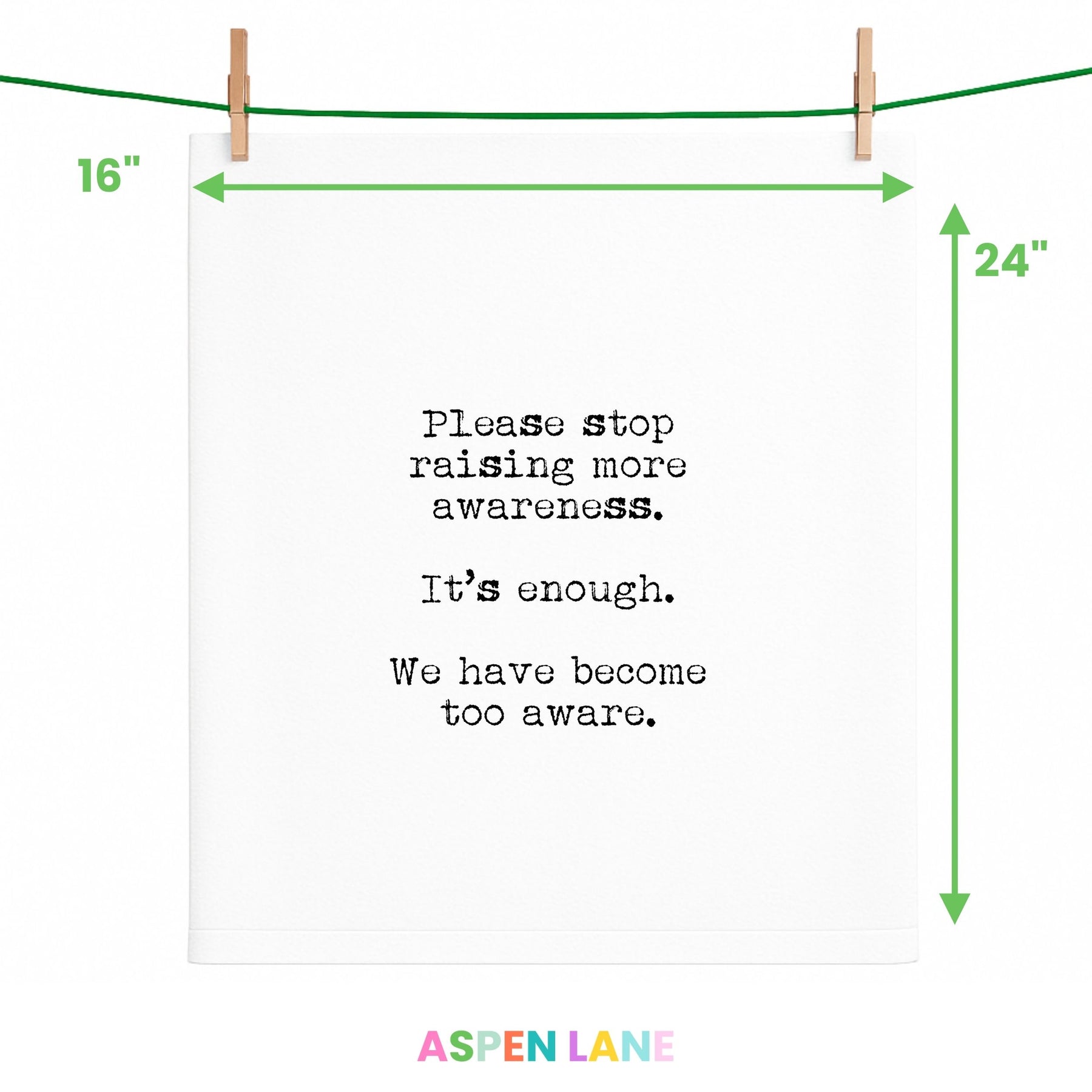 Stop Raising Awareness Please Funny Gift Towel
