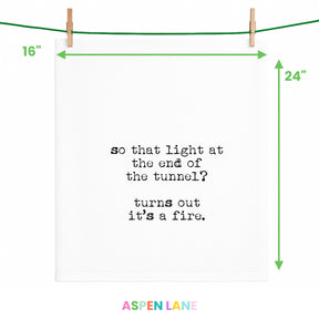 Light at End of Tunnel Funny Gift Towel