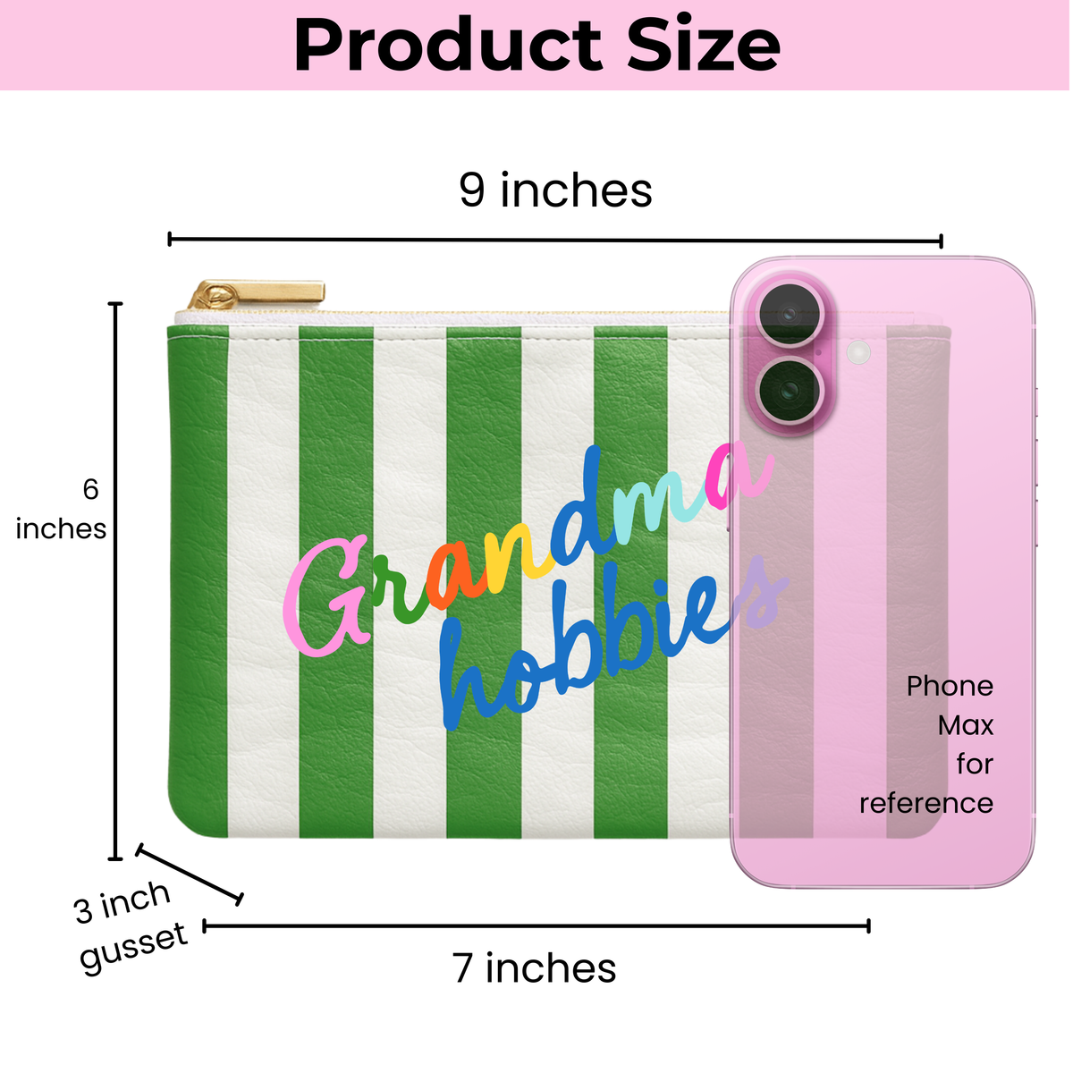 Grandma Hobby Green Stripe | Medium Project Bag - Aspen Lane 