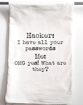 Hacker Password Gift Towel - Aspen Lane 