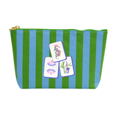 Mahjong Tile preppy tile bag | green & blue stripe