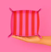 Snap Trinket Gift Tray | Red & Pink Stripe Preppy - Aspen Lane 