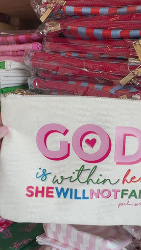 God is Within Her | Canvas gift pouch