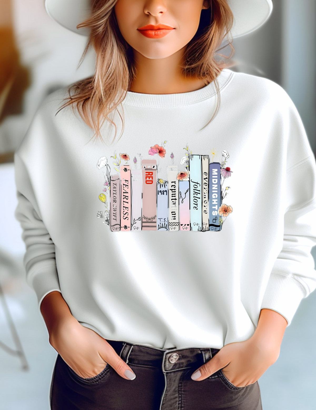Eras Book Sweatshirt | White Youth