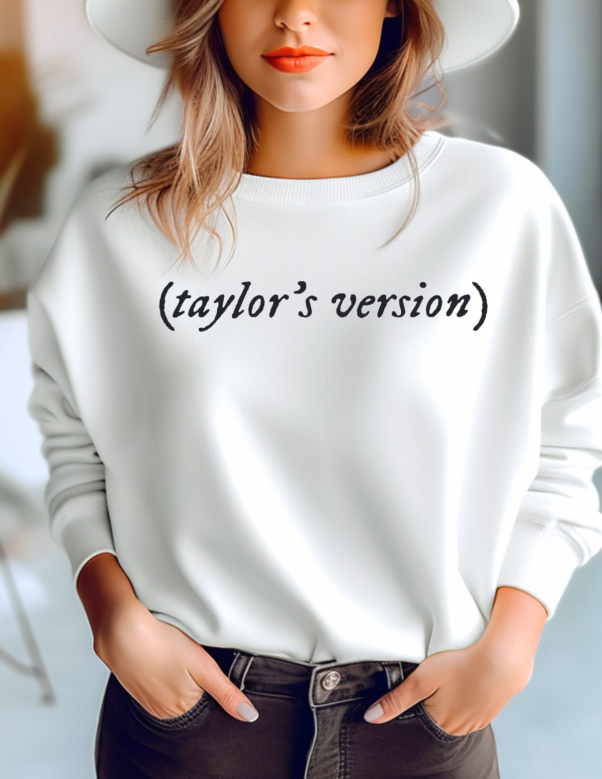 Taylor's Version Sweatshirt | White Adult - Aspen Lane 