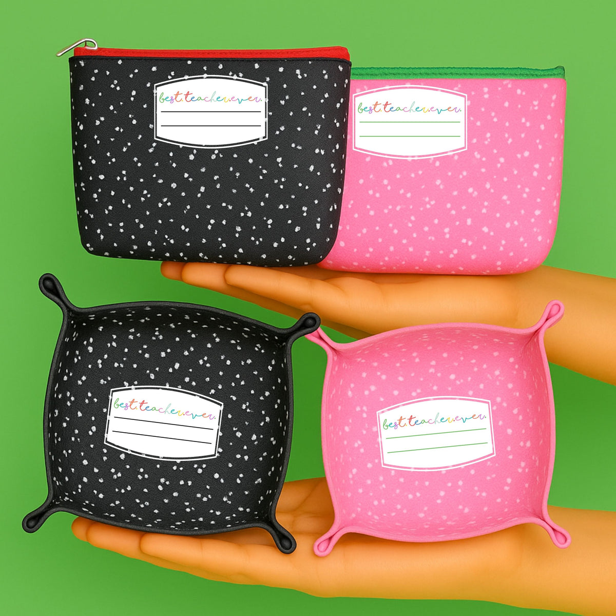 Best Teacher Ever Bag or Trinket Tray | Case of 10 | Bulk Wholesale