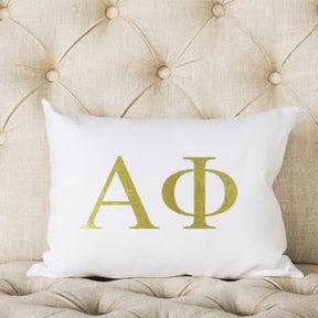 Gold Symbol Sorority Pillow *Licensed* (Choose Insert Type) - Aspen Lane 