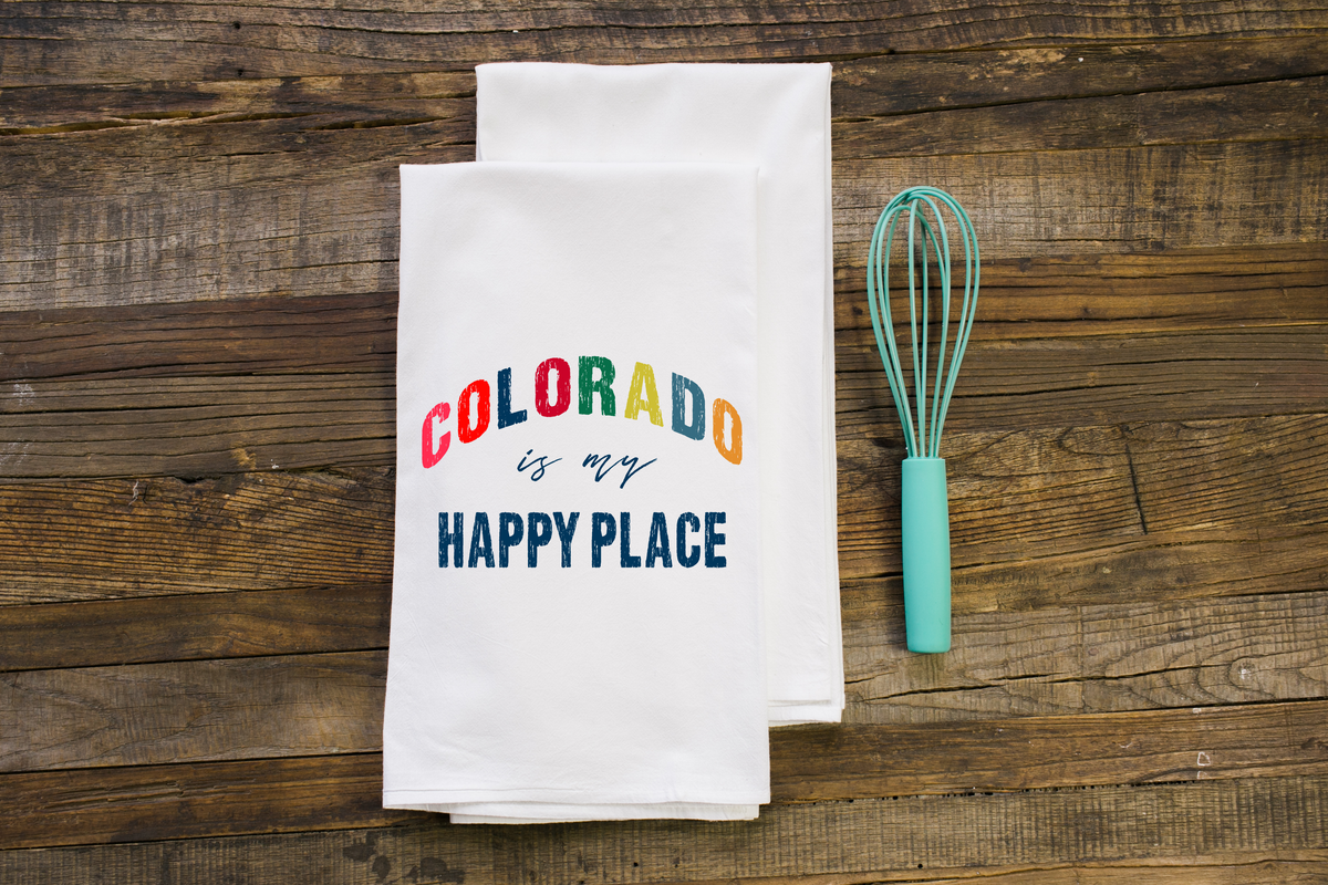 Colorado is my Happy Place Flour Sack Towel - Aspen Lane 