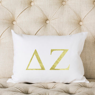 Gold Symbol Sorority Pillow *Licensed* (Choose Insert Type) - Aspen Lane 