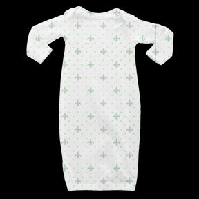 Fleur de Lis Newborn Gown : Mint - Aspen Lane 