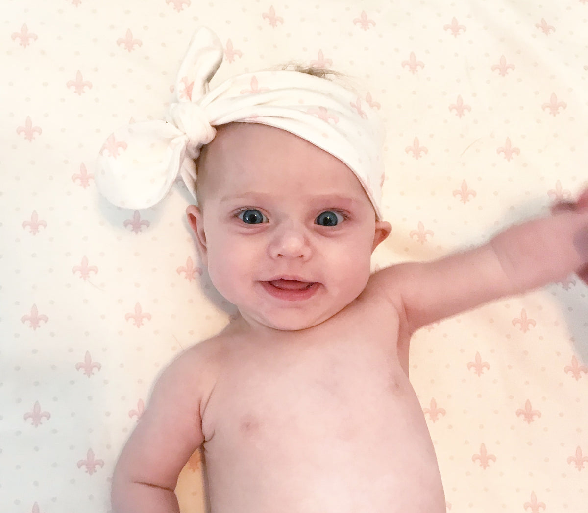 Fleur de Lis Blanket or Headband : Baby Pink - Aspen Lane 