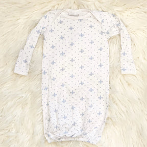 Fleur de Lis Newborn Gown : Baby Blue - Aspen Lane 