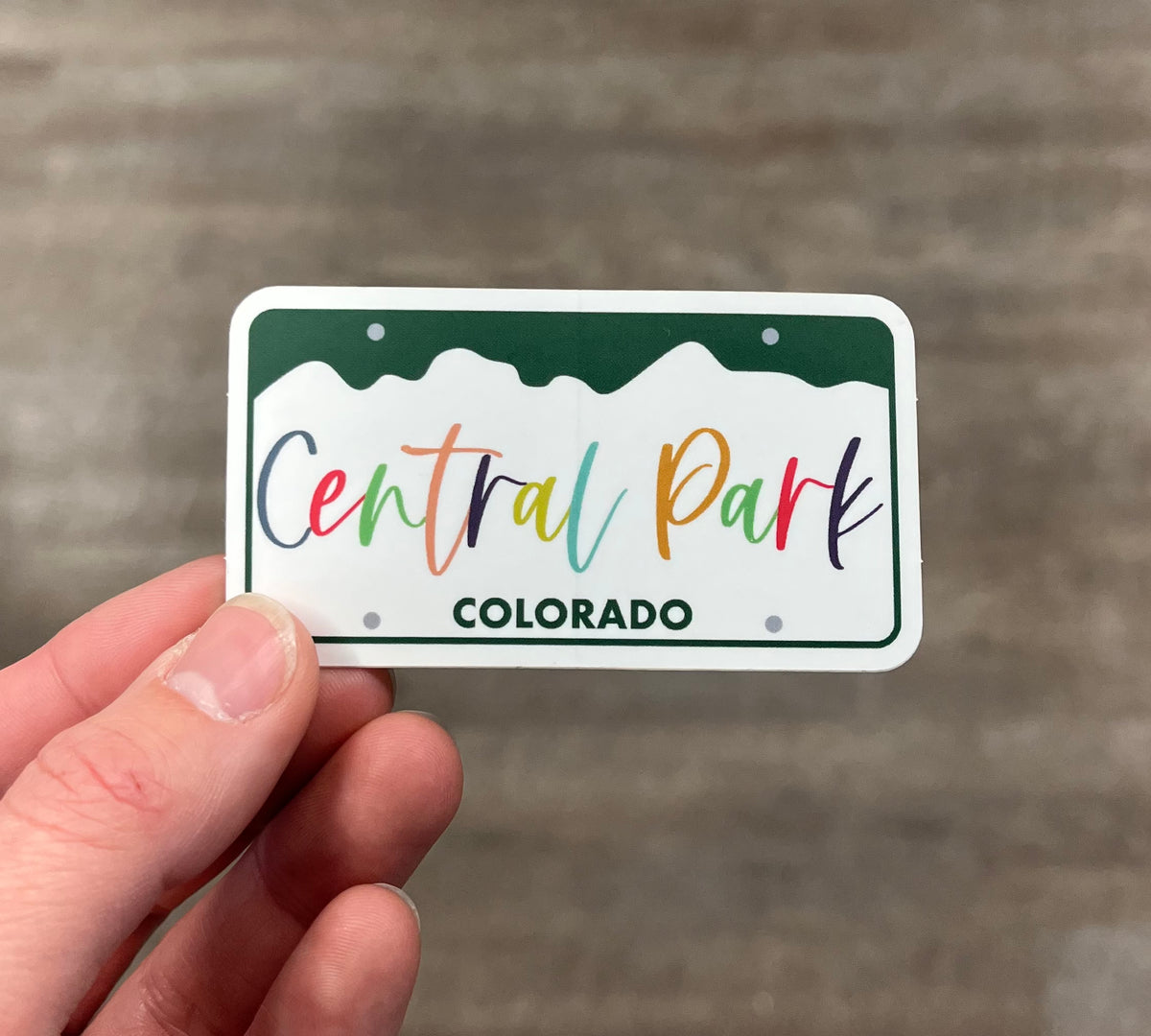 Central Park Colorado License Plate Sticker - Aspen Lane 