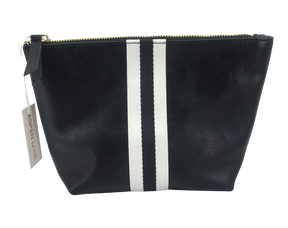 Vegan Stripe Bag Pouch | Black w/ Stripe - Aspen Lane 